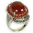 Love Gifts Sterling Silver Garnet Gemstone Ring US Size 6 1/2