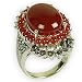 Love Gifts Sterling Silver Garnet Gemstone Ring US Size 6 1/2