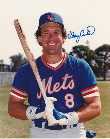 Gary Carter Autographed New York Mets 8x10 Photo - 1986 World Series Champs & 2003 Hall of Fame