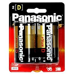 Panasonic Alkaline Plus Batteries, D Size, Pack of 2 Count Batteries