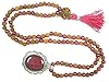 Meditation Gift Idea- Pink Jade Rudraksha Prayer Beads Yoga Japa Mala 108+1