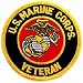 US Marine Corps Veteran Embroidered Patch USMC Iron-On Military Emblem