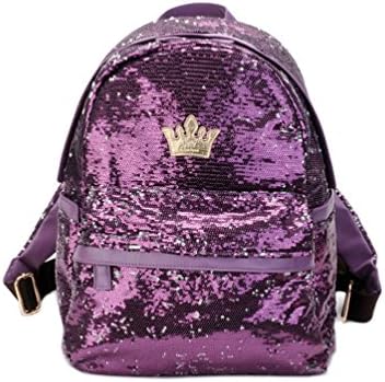 New Fashion Bling Glitter Cute Teenage Girl School Backpacks (Purple)