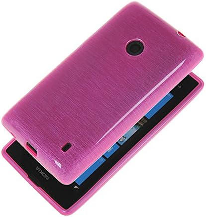 Lumia 520 Case,ONEWIND [Hot Pink] Lines Design Smooth Silicone Case Soft Gel Protecting Cover for Nokia Lumia 520