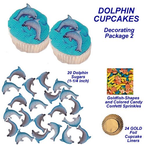 Dolphins Cakes Cupcakes - Do-It-Yourself Decorating Pkg. 2 SAVE $1.62 by Lucks, Wilton