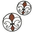 Fleur de lis Wrought Iron and Mosaic Glass Trivet Set (set of 2)