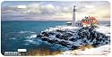 Solitude - Lighthouse - Ocean Decor Art Print - License Plate Tag By Larry Dyke From Airstrike