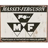 Massey-Ferguson Tractor Combine Logo Distressed Retro Vintage Tin Sign