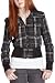 Ashley Junior's Plaid Bomber Jacket,Black/Charcoal,Medium
