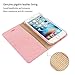 Belemay Slim Cowhide Leather Flip Wallet Case with Card Holder for iPhone 6S / 6 - Pink