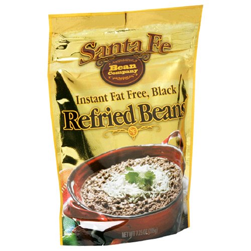 Santa Fe Bean Co., Instant Fat Free Black Refried Beans, 7.25-Ounce Pack (Pack of 8) by Santa Fe Bean