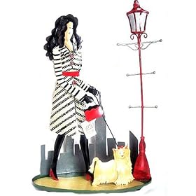 City Girl Walking the White Dog Jewelry and Earring Tree