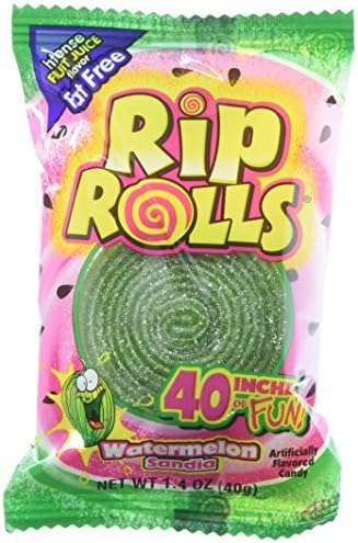 Rip Rolls Sour Watermelon Candy, 24 Count Display Box by Rip Rolls