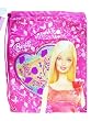 Silver Heart Pink Barbie Drawstring Backpack - Large Barbie Tote Bag