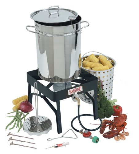 Bayou Classic 9195 32-Quart Stainless-Steel Outdoor Turkey Fryer Kit with Burner