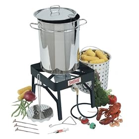 Bayou Classic 9195 32-Quart Stainless-Steel Outdoor Turkey Fryer Kit with Burner