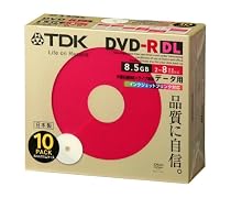 TDK データ用DVD-R DL(8.5GB) ホワイトワイドプリンタブル 2-8倍速 日本製 5mmスリムケース 10枚パック DR85PWB10S