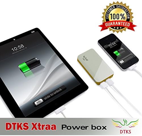 Power Bank-DTKS Xtraa Power box - Portable Cell Phone Charger - 7800mah Dual Port Backup Battery Pack with Ultra Fast Charging Speed for all Apple iPhones, iPads , Android Tablets and Smartphones such as Samsung , HTC, Nokia,Sony And also Handheld Gaming systems,PSP, Digital Cameras and Mp3 Players.It comes with smartphone connectors. **12 Month Replacement Guarantee** " Limited-time offer !!"