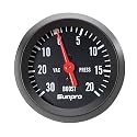 Sunpro CP8213 StyleLine Mechanical Vacuum/Boost Gauge - Black Dial