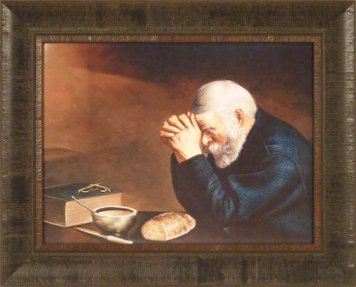Grace by Eric Enstrom 17x21 Daily Bread Man Praying At Dinner Table Religious Pray Framed Art Print Picture