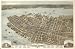 Historic Panoramic Map Bird's eye view of the city of Charleston, South Carolina 1872. Drawn and published by C. Drie.