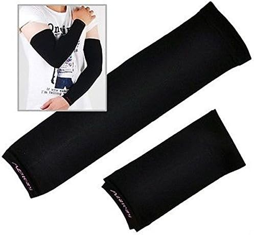 Cooling Arm Sleeves New Premium UV Sun Protection Outdoor Sport (Black)