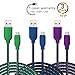 Micro USB Cable, 3 Pack Ace Teah 6.6ft Long Nylon Universal Braided Quick Charge High Speed Charger Cable and Data Sync A Male to Micro B for Android Samsung Galaxy, Sony, HTC - Green, Blue, Purple
