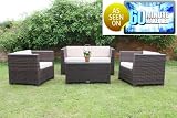 Tresco Brown Synthetic Rattan Sofa Set All Weather Garden Furniture