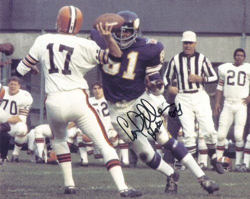 CARL ELLER,MINNESOTA VIKINGS,HALL OF FAME,HOF,Purple People Eaters,SIGNED,AUTOGRAPHED,8X10 PHOTO,COA, RARE HARD PHOTO TO FIND