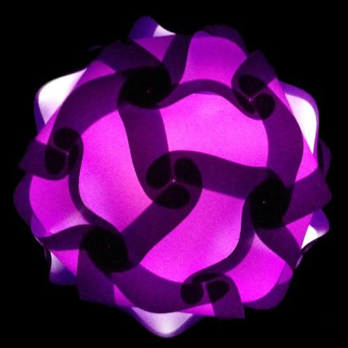 Songkran Jigsaw Lamp: Premium Modern Lamp Shade Kit - Purple (XLarge - 17.5 inch)
