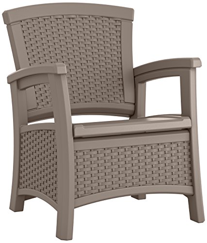 Suncast ELEMENTS Club Chair with Storage, Dark Taupe