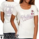MLB Touch by Alyssa Milano Philadelphia Phillies Ladies Novelty Patch Thermal Premium T-shirt - Natural (Medium)