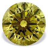 0.19 Ctw Round Shape Canary Yellow Loose Real Diamond