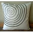 Staying Centered - Throw Pillow Covers - Silk Pillow Cover with Silver Pipe Sequins