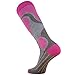 Pure Athlete Elite Wool Ski Socks - Lightweight Merino Wool Thermal Warm Skiing and Snowboarding Sock, for Men and Women (Small, 1 Pair - Hot Pink)
