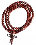 108 Red Wood Beads Tibetan Buddhist Prayer Meditation Mala