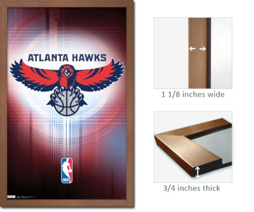 Bronze Framed Atlanta Hawks Logo Poster 5418