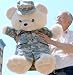 U.S. MILITARY THEMED 3-FEET-TALL GIANT JUMBO BIG PLUSH TEDDY BEAR STUFFED ANIMAL - WEARING REAL AUTHENTIC U.S. ARMY ACU MILITARY UNIFORM - AMERICAN MADE IN THE USA AMERICA - COLOR: BEIGE
