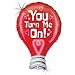 Red You Turn Me on Lightbulb Hearts 35 Mylar Balloon