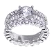 SAVE 64 % Baguette Cut Signity Stone Cubic Zirconia in Sterling Silver Glamour Full Classic Eternity Ring by Designer Michael Valitutti - OVERSTOCK Clearance Sale!