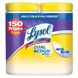 Lysol Dual Action Disinfecting Wipes Value Pack, Citrus, 150 Count