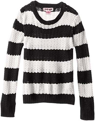 Pink Angel Big Girls' Striped Pullover Sweater