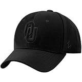 Zephyr Oklahoma Sooners Black DH Basic Logo Fitted Hat