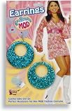 Turquoise 60s Revolution Mod Costume Clip-On Earrings