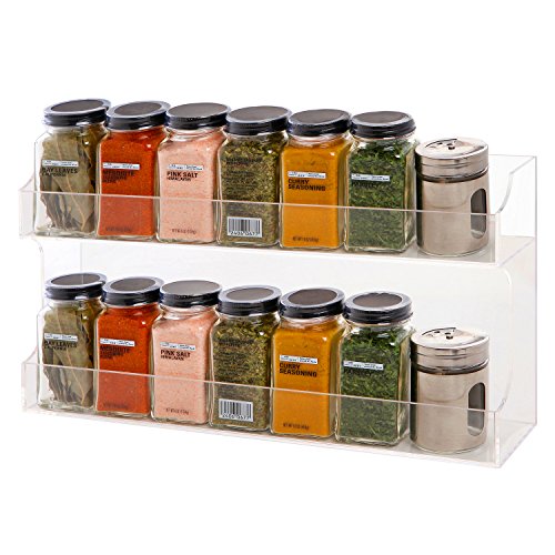 Clear Acrylic Wall Mounted / Counter Top 2 Tier Spice Rack / Kitchen Organizer eBay