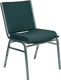 Heavy Duty, 3'' Thickly Padded, Green Patterned Upholstered Stack Chair [XU-60153-GN-GG]