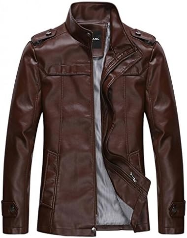 EightFive Clothing Zip Front Faux Leather Coat Slim Fit Moto Jacket