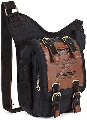 DesertWolf Men's Vintage Shoulder Bag - Canvas Military Chest Bag