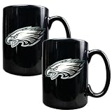 Philadelphia Eagles NFL 2pc Black Ceramic Mug Set - Primary Logo