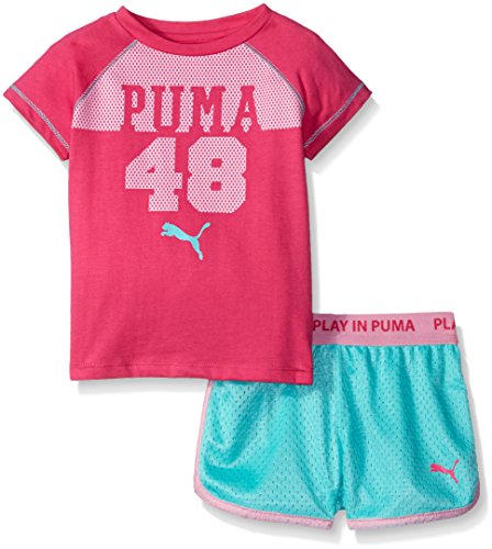 PUMA Toddler Girls Play In Short Set, Pink Glo, 2T